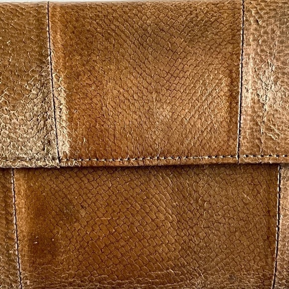 Vintage Wallet Trifold Wallet Genuine Salmon Leather Long Wallet Clutch - Picture 6 of 13